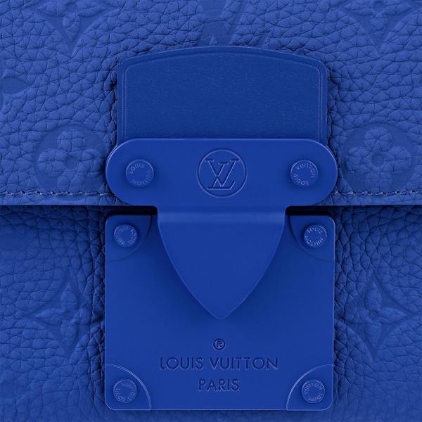 M58486 Louis Vuitton Monogram Embossed Taurillon Leather S Lock Sling Bag- Blue